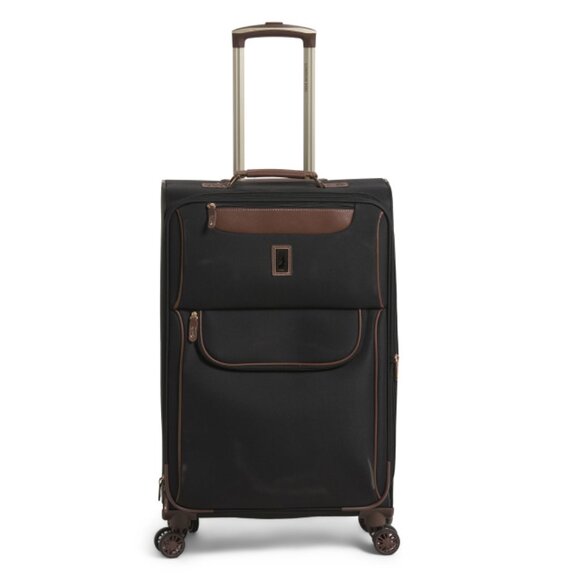 LONDON FOG BROWN/BLACK 25in Westminster Softside Spinner - Picture 1 of 2